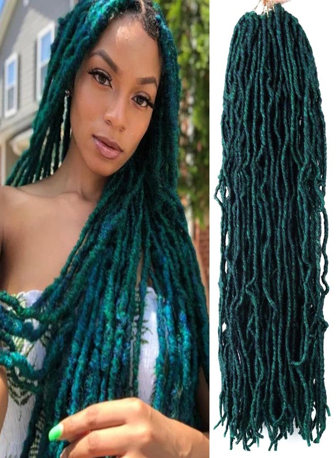VIOLET 18 Inch Faux Locs Crochet Hair 6 Packs Soft Locs Crochet Hair M1B/Green Crochet Hair for Black Women Synthetic Crochet Braids Hair Extensions (18Inch, 6Packs, M1B/Green) - Image 1